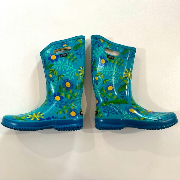Rare Bogs Women’s Size 10 Waterproof Floral Print Rubber Rain Boots Unique - Picture 1 of 11